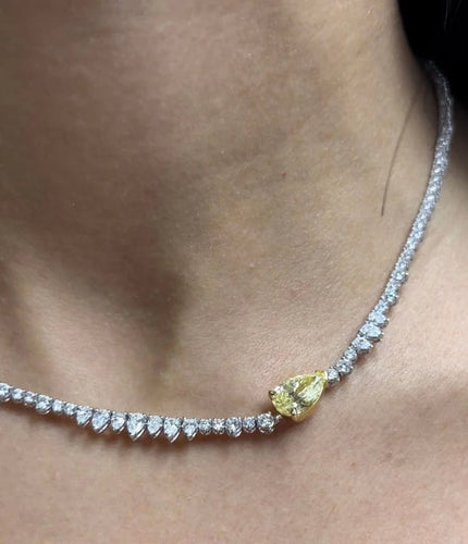Collier Collier tennis diamant jaune 58 Facettes 385