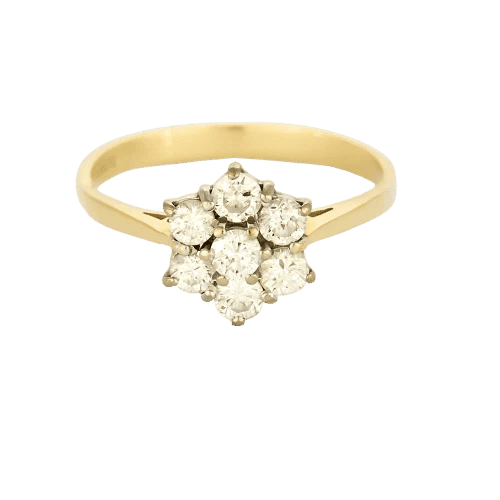 Bague 58 Bague entourage en or jaune et blanc 18k et diamants 58 Facettes LJ BAV1