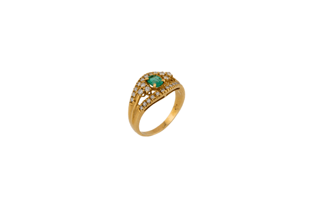 Bracelet Oro Giallo / 18 Rivière - Bracelet en or jaune 18 kt avec diamants et émeraudes 58 Facettes ANL232