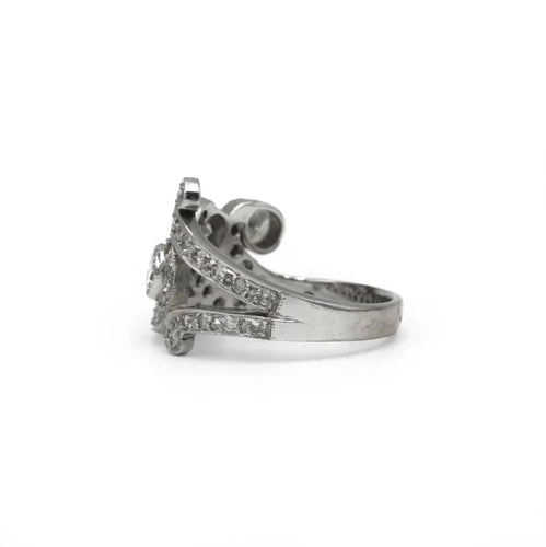 Bague 55 Bague Asymétriques - Or Blanc & Diamants 58 Facettes 250070SP