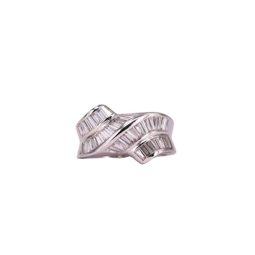 Bague 54 Bague Knott Or blanc Diamants 58 Facettes RNG0552