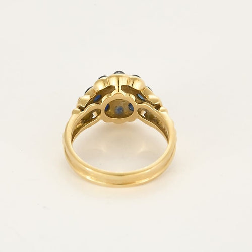 Bague 60.5 Bague "Fleur" en or jaune, saphir et diamants 58 Facettes LEN1849X2