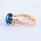 Bague 52 Bague saphir cabochon en or jaune 18k et diamants 58 Facettes ALGU02