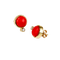 Boucles d'oreilles Boucles d’oreilles corail en or jaune 14 carats et diamants 58 Facettes 2660