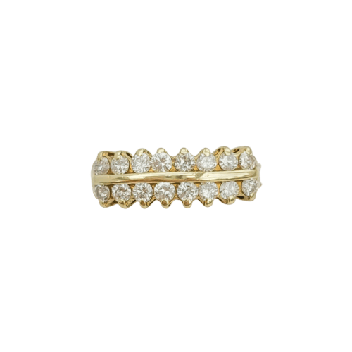 Bague 56 Bague - Diamants taille brillant en or jaune 14K 58 Facettes 3137