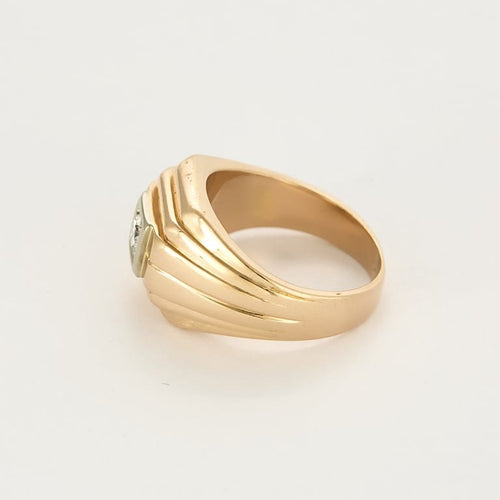 Bague 53 Bague chevalière en or jaune et diamant 58 Facettes VAN0695