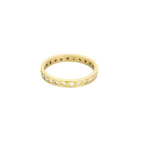 Bague 58.5 Alliance américaine en or jaune et diamants 58 Facettes TOU1500X2