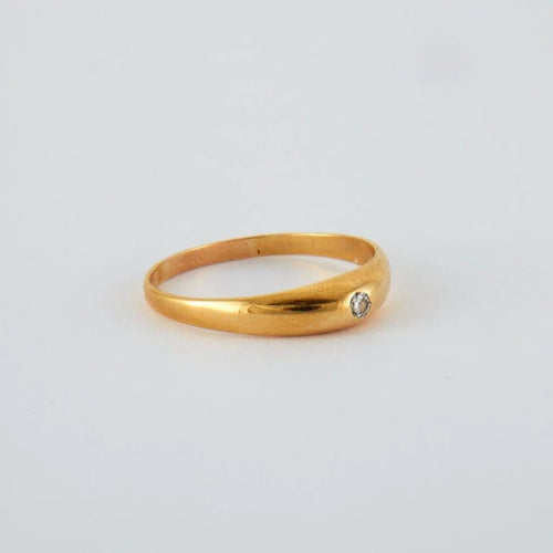 Bague 58 Bague jonc anglais or jaune diamant 58 Facettes