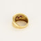 Bague 53 Bague jonc godronnée en or jaune, diamants et rubis 58 Facettes CAN1651