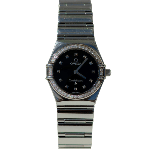 Montre Omega Constellation - Montre femme en acier inoxydable avec lunette diamants 58 Facettes 1923
