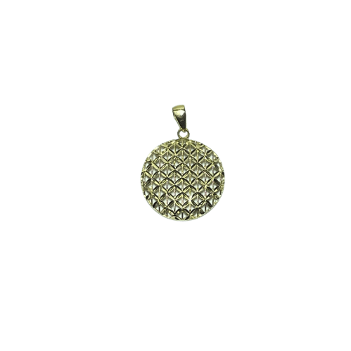 Pendentif Pendentif rond géométrique ajouré en or jaune 18 carats 58 Facettes 260009
