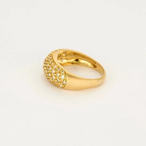 Bague 59 Bague bandeau or jaune et diamants 58 Facettes CAL2259