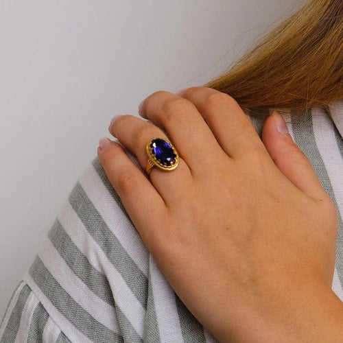 Bague 52 Bague Or jaune Améthyste 58 Facettes