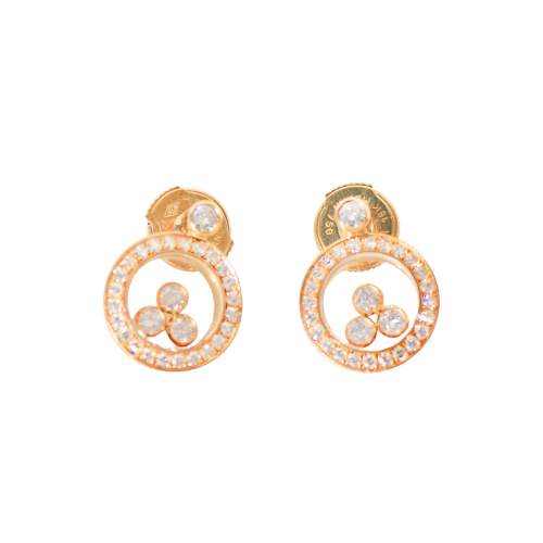 Boucles d'oreilles Chopard Happy Diamonds - Boucles d’oreilles en or jaune 18 carats et diamants 58 Facettes 3290