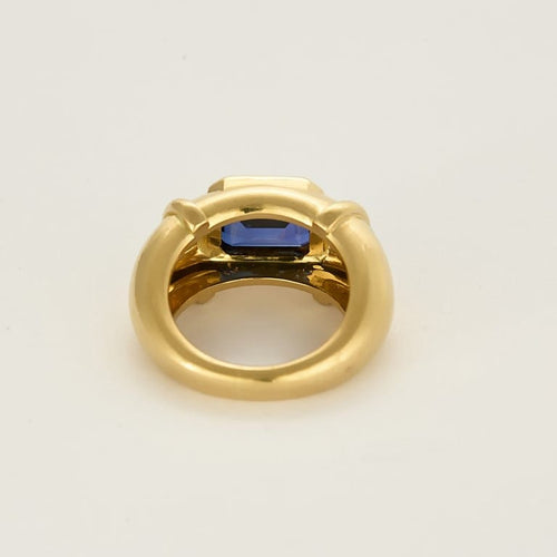 Bague 49 Bague en Or jaune et saphir de synthèse 58 Facettes VER0126
