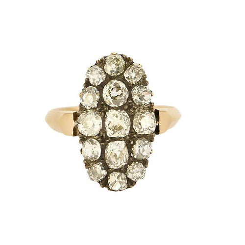 Bague 56 Bague - Bague sertie de diamants taille ancienne en or jaune 18k 58 Facettes LJ23-283