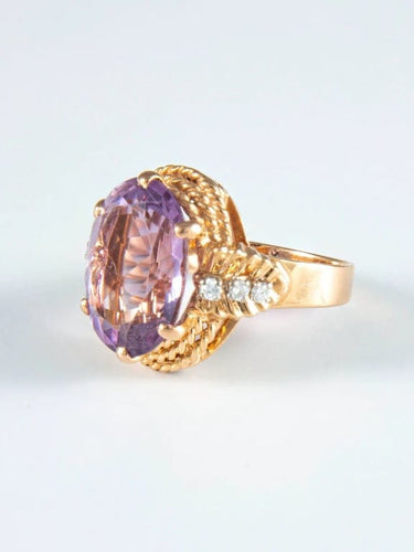 Bague 55 Bague Améthyste et Diamants 58 Facettes