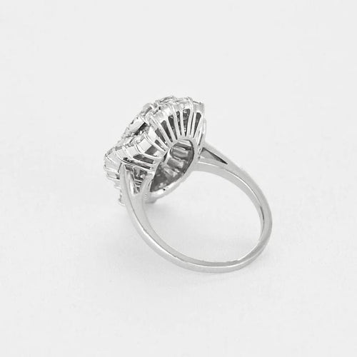 Bague 52 Bague navette sertie de diamants en platine 58 Facettes LJ22 -114
