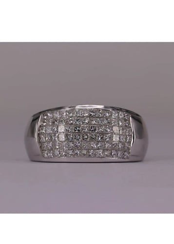 Bague 57 Bague Or blanc et Diamants 58 Facettes RNG2115