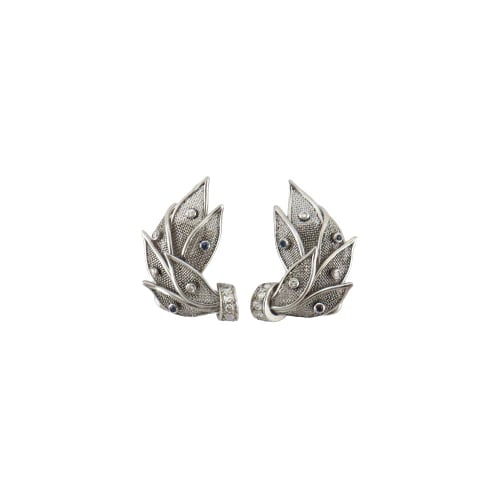 Boucles d'oreilles Boucles d'oreilles Feuillage Saphirs & Diamants 58 Facettes FL238