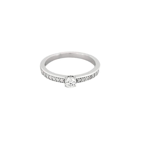 Bague 52.5 Bague solitaire en or blanc et diamants 58 Facettes GU295