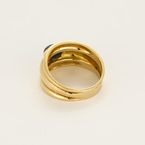 Bague 57 Bague bandeau en or jaune et saphir 58 Facettes PER0517