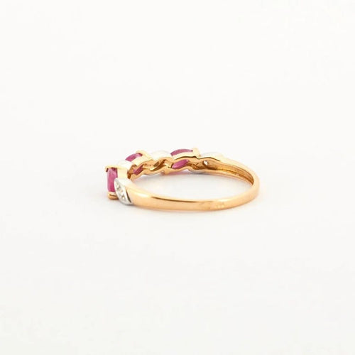 Bague 53 Bague Or jaune Rubis Diamants 58 Facettes