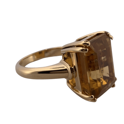 Bague 56 Bague citrine en or jaune 18 carats 12,23 g 58 Facettes 250073
