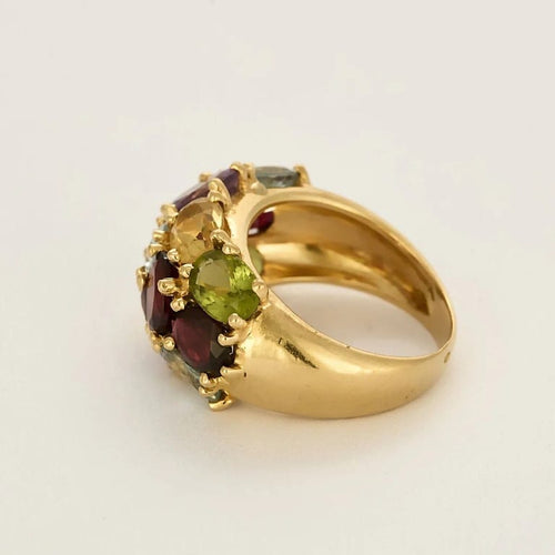 Bague 55.5 Bague jonc en or jaune et pierres fines 58 Facettes MON1096