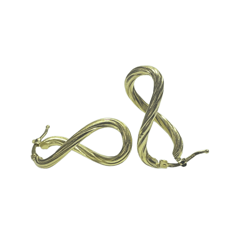 Boucles d'oreilles Infinity - Boucles d’oreilles en or jaune 14K 58 Facettes 250256