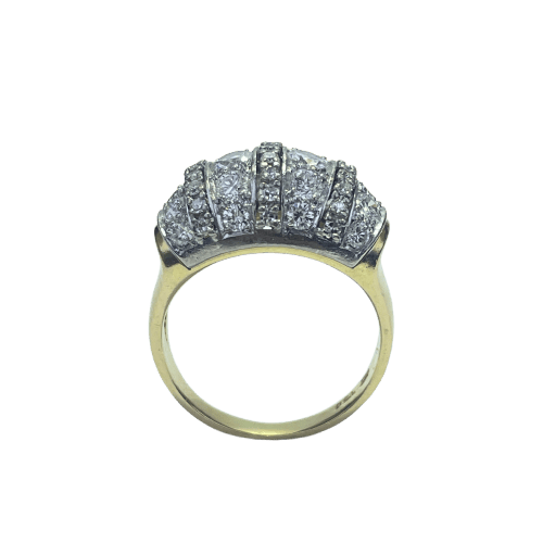 Bague 57 Bague pavée de diamants 2,67 carats en or jaune 18 carats 58 Facettes 250214