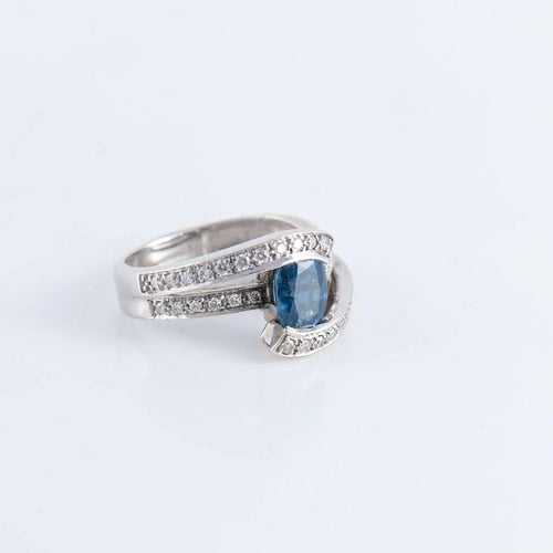 Bague 53 Bague Entrelac Saphir Diamants 58 Facettes FM95