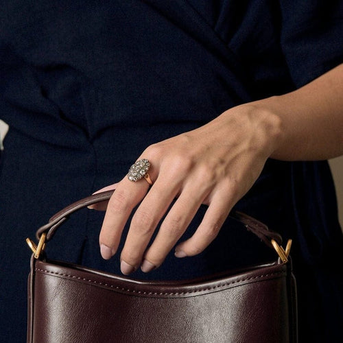 Bague 56 Bague - Bague sertie de diamants taille ancienne en or jaune 18k 58 Facettes LJ23-283