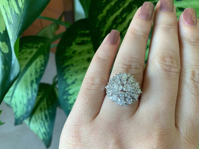 Bague 54 Bague cocktail fantaisie diamant 58 Facettes RNG-145