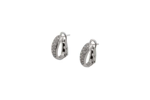 Boucles d'oreilles Oro Bianco Boucles d’oreilles en or blanc 18 kt avec diamants 58 Facettes orc98