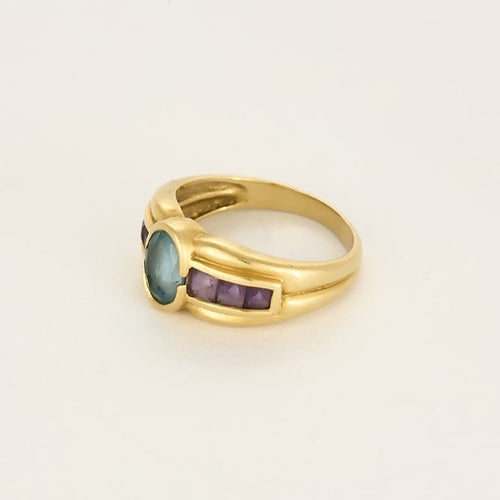 Bague 52.5 Bague en or jaune, topaze et améthyste 58 Facettes CHAL1442X2