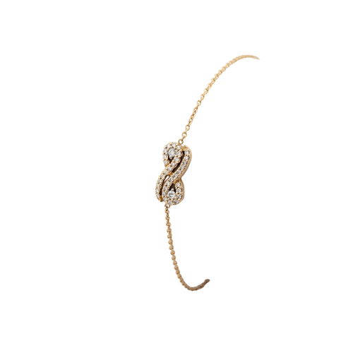 Bracelet Bracelet infini en or jaune 18 carats et diamants 58 Facettes 33744