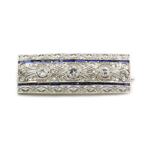 Broche Broche Or, Platine, diamants & saphirs 58 Facettes 220079R