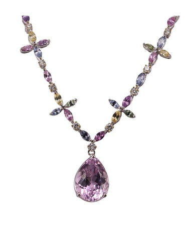 Collier Collier Diamant Kunzite et Saphirs Pastel 58 Facettes 2942