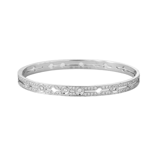 Bracelet DINH VAN - Pulse - Bracelet or blanc et diamants 58 Facettes 58FC161