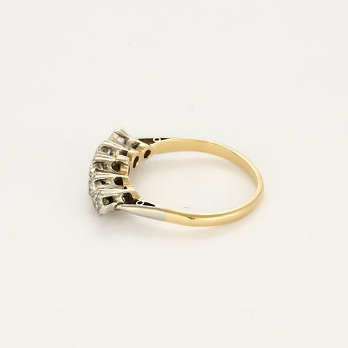Bague 54 Bague jarretière en or jaune et or gris, diamants taille ancienne 58 Facettes MAR1092