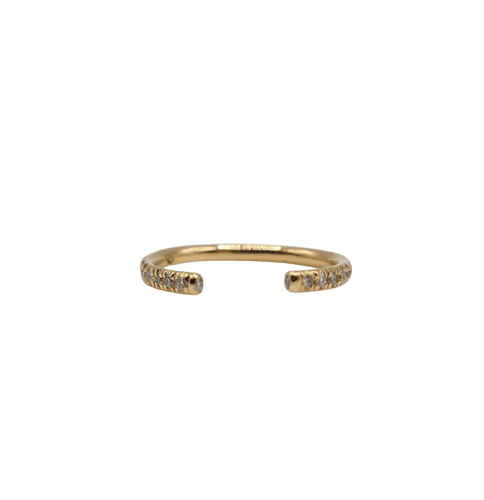 Bague 56 Demi-alliance or jaune sertie de diamants naturels 58 Facettes