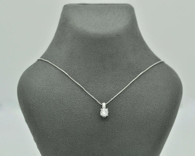 Collier Collier point lumineux 0,27 ct - Diamant en or blanc 18 kt 58 Facettes 10652