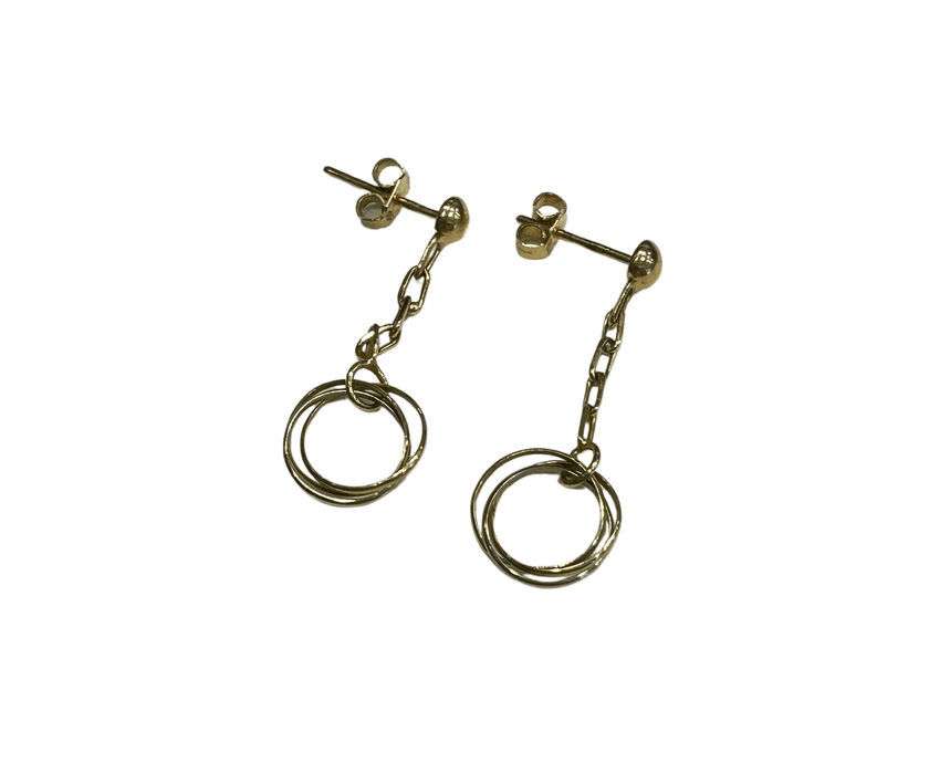 Boucles d'oreilles Boucles d'oreilles 2 ors pendantes 58 Facettes LP262