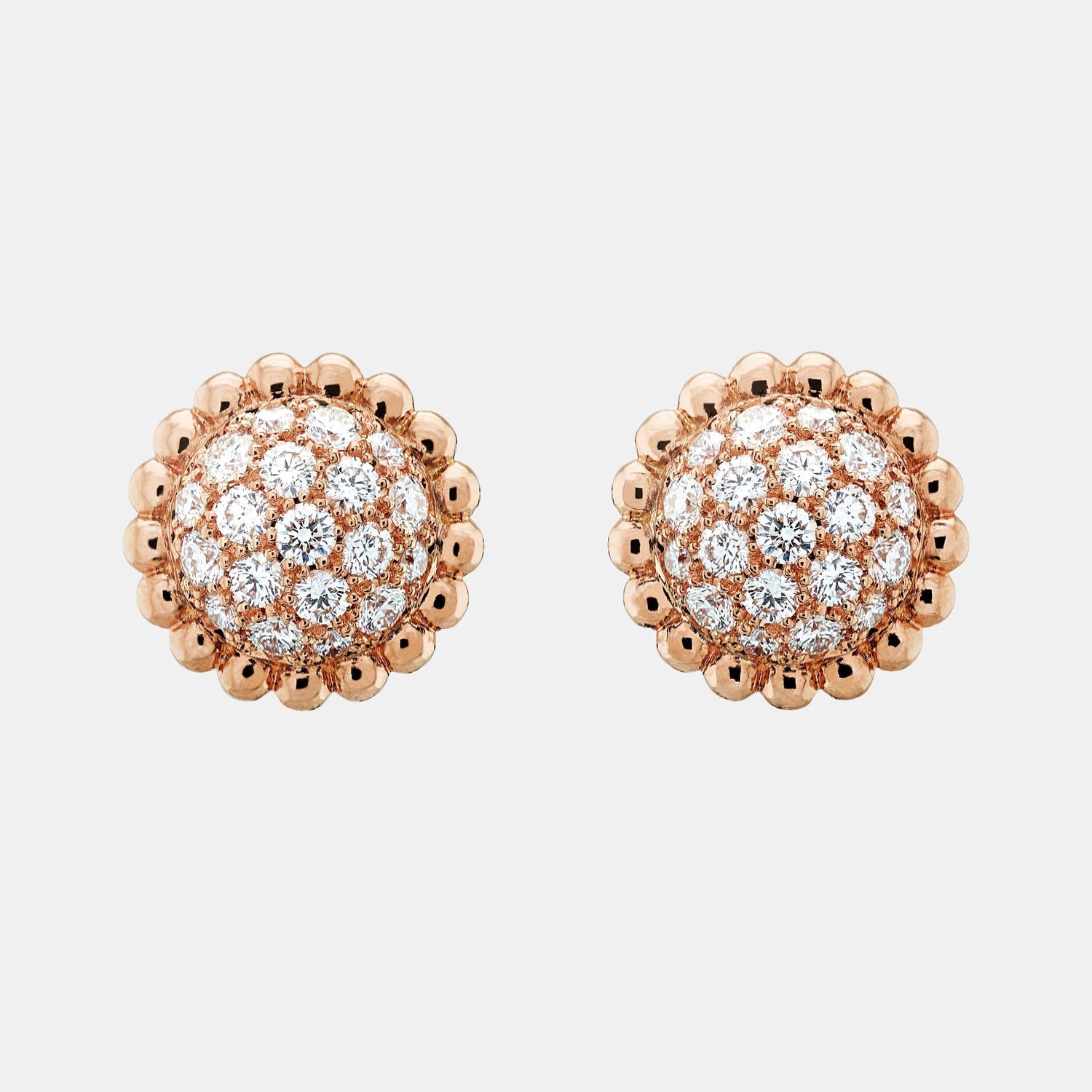 Boucles d'oreilles Perlée Or rose Diamant 0.7ct