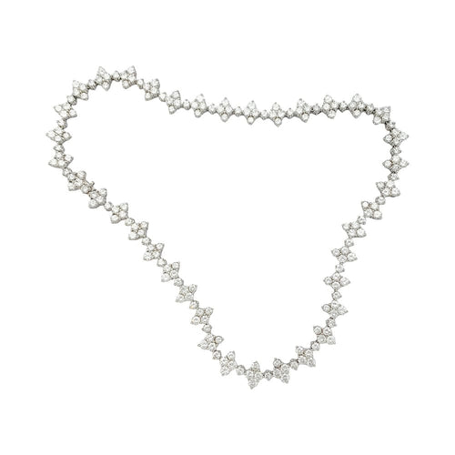 Collier Collier fleurettes en or blanc 750 et diamants 58 Facettes 31829
