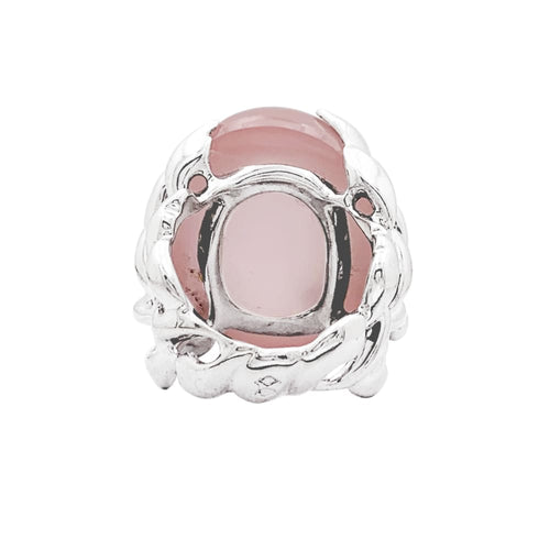 Bague 51 Dior Gourmande - Bague en or blanc avec quartz rose et diamants 58 Facettes 35350