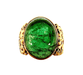 Ring 57 Yellow gold ring adorned with green tourmaline cabochon 58 Facettes AB314
