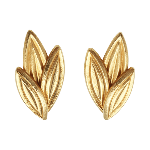 Boucles d'oreilles Lalaounis - Boucles d’oreilles motif feuillage en or jaune 22k 58 Facettes 27271