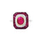 Bague 54 Bague en platine et or jaune 18K sertie rubis et diamants 58 Facettes 34919